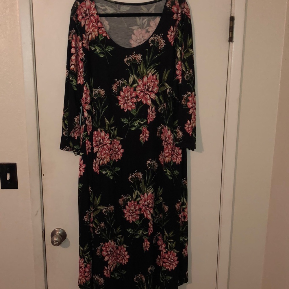 Floral jersey knit dress